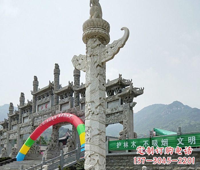 兰州广场景观汉白玉华表石雕