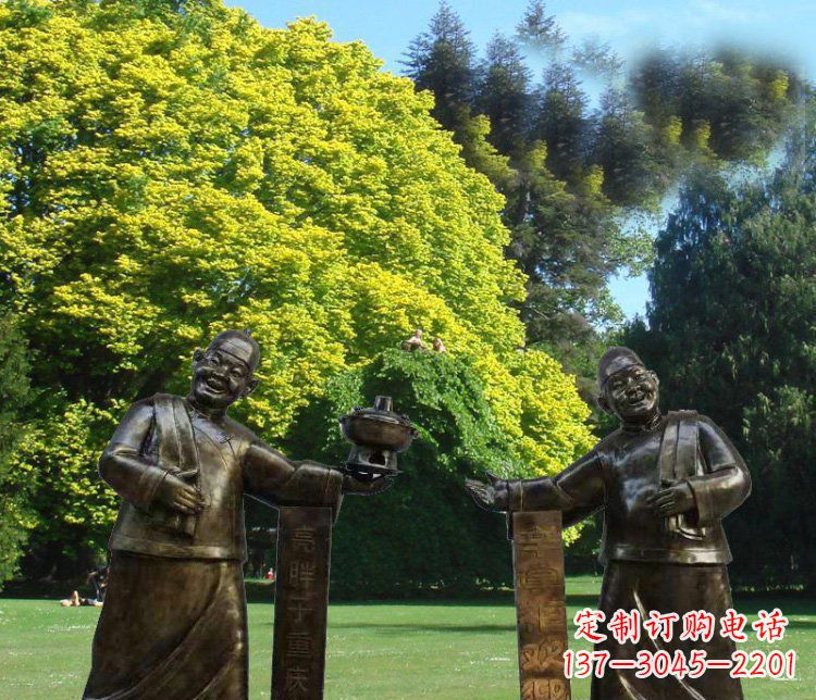 兰州重庆火锅店小二小品人物雕塑