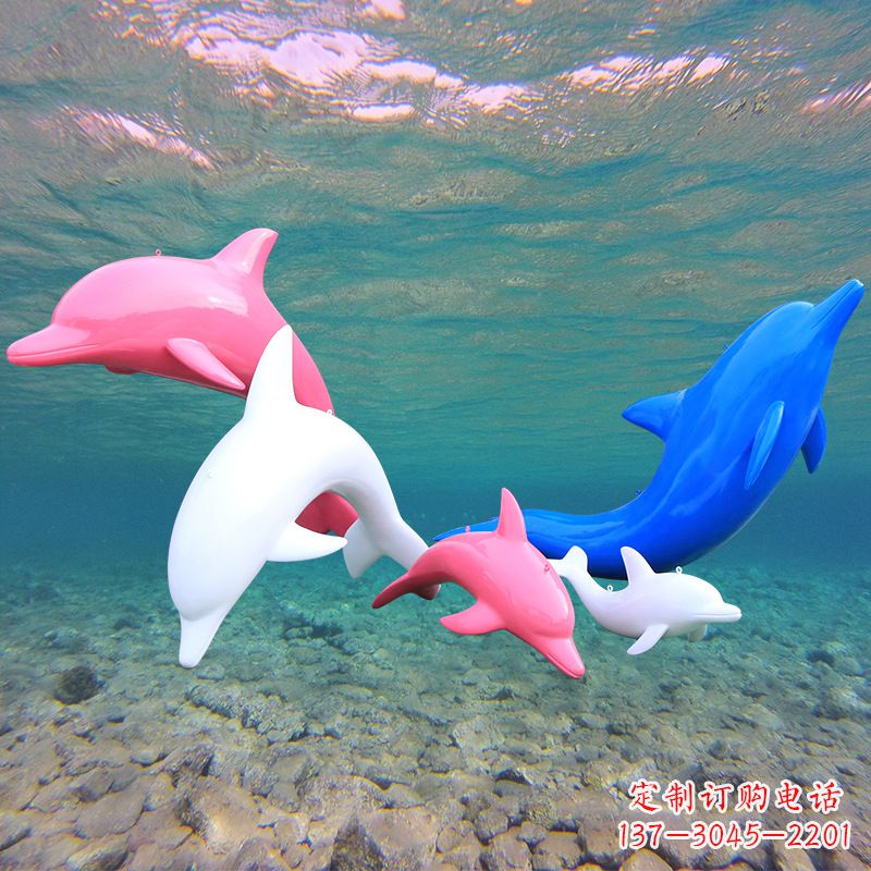 兰州海豚玻璃钢彩绘雕塑