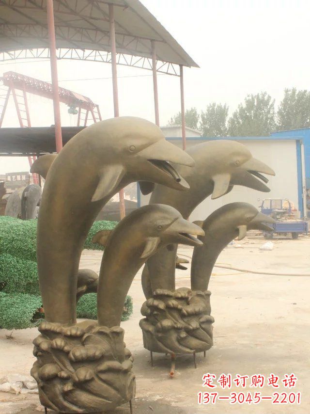 兰州海豚之美，艺术铸就——铜质海豚雕塑