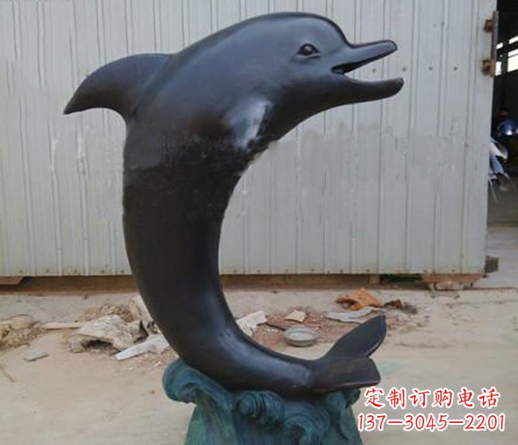 兰州海豚海洋动物喷泉铜雕塑