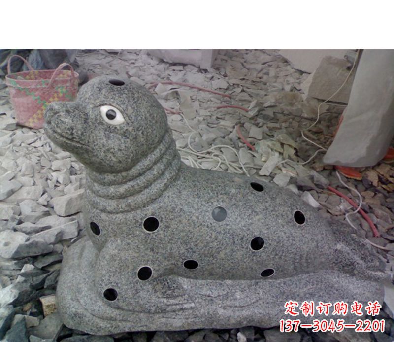 兰州海洋动物小海豹石雕