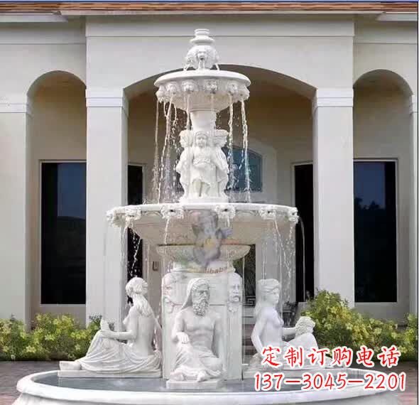 兰州汉白玉人物喷泉雕塑