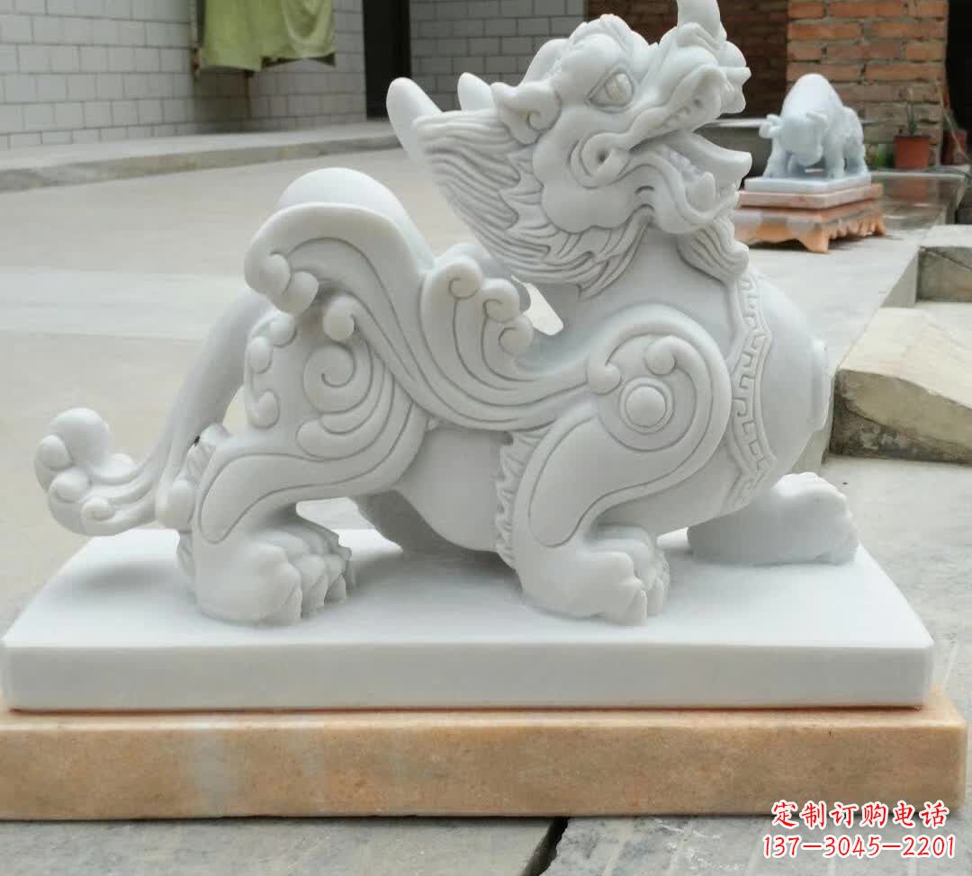 兰州精美汉白玉貔貅雕塑
