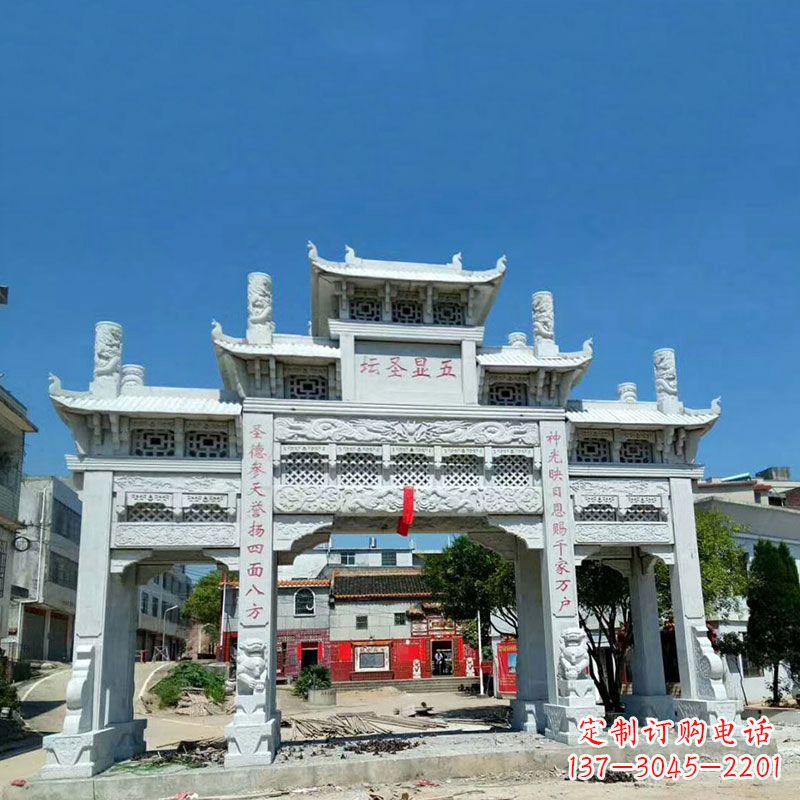兰州全新定制石牌坊雕塑，为您的寺院注入历史文脉
