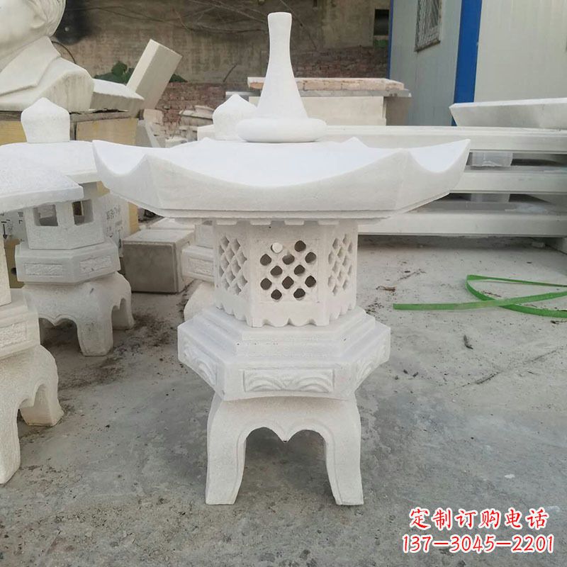 兰州汉白玉中式石雕灯笼