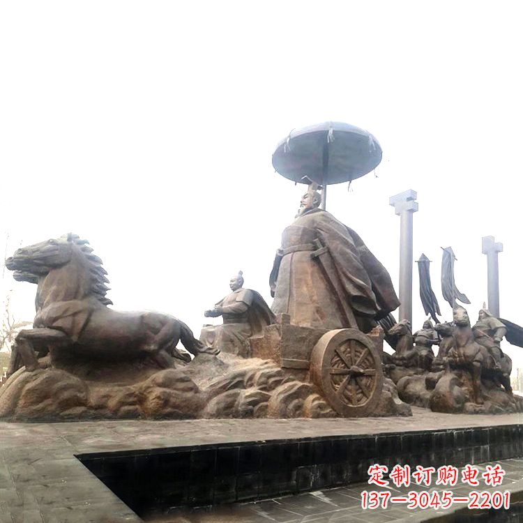 兰州中国历史传奇汉武帝铜雕塑