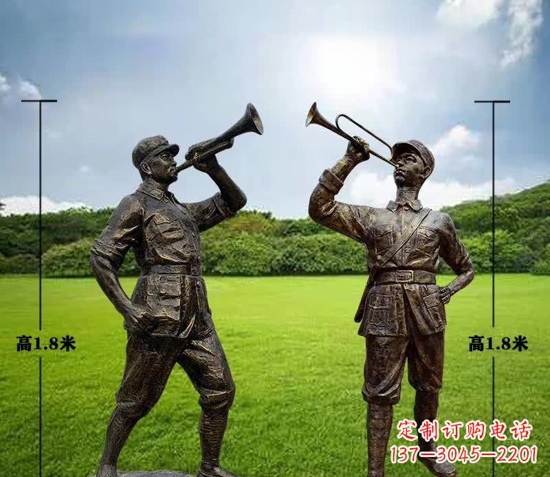 兰州红色文化主题红军铜雕112