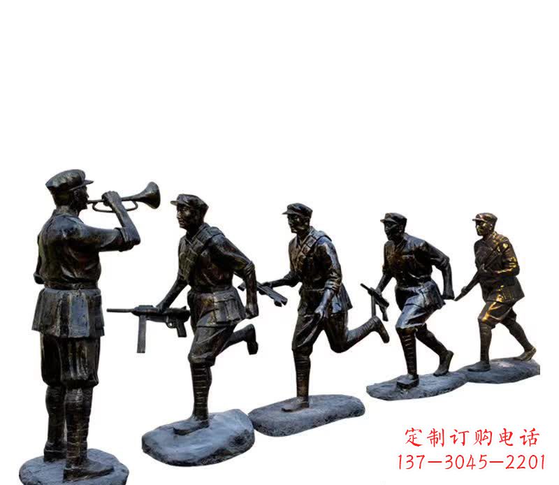 兰州传承红色精神，红军铜雕震撼人心