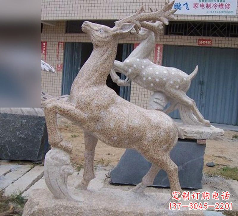 兰州花岗岩梅花鹿雕塑