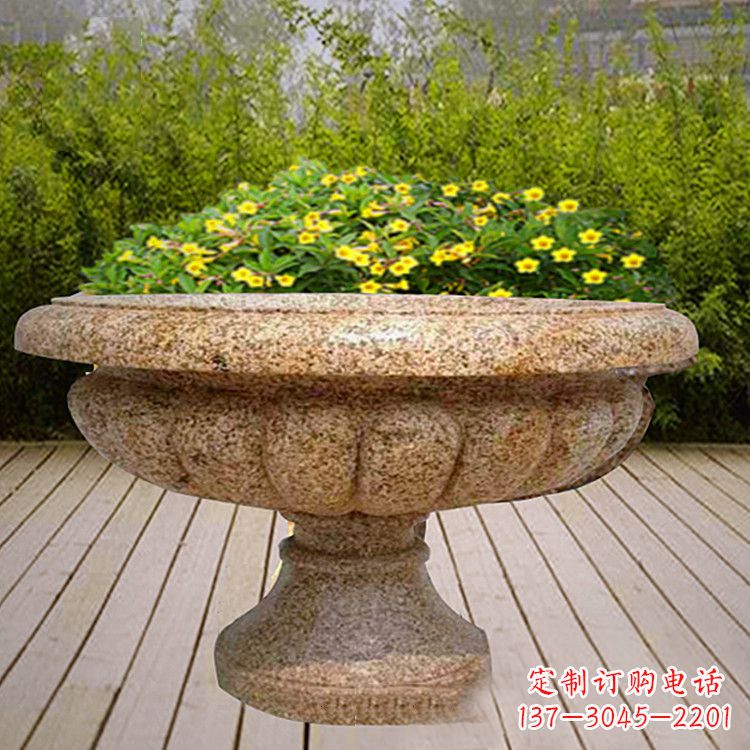 兰州花岗岩欧式园林花盆雕塑