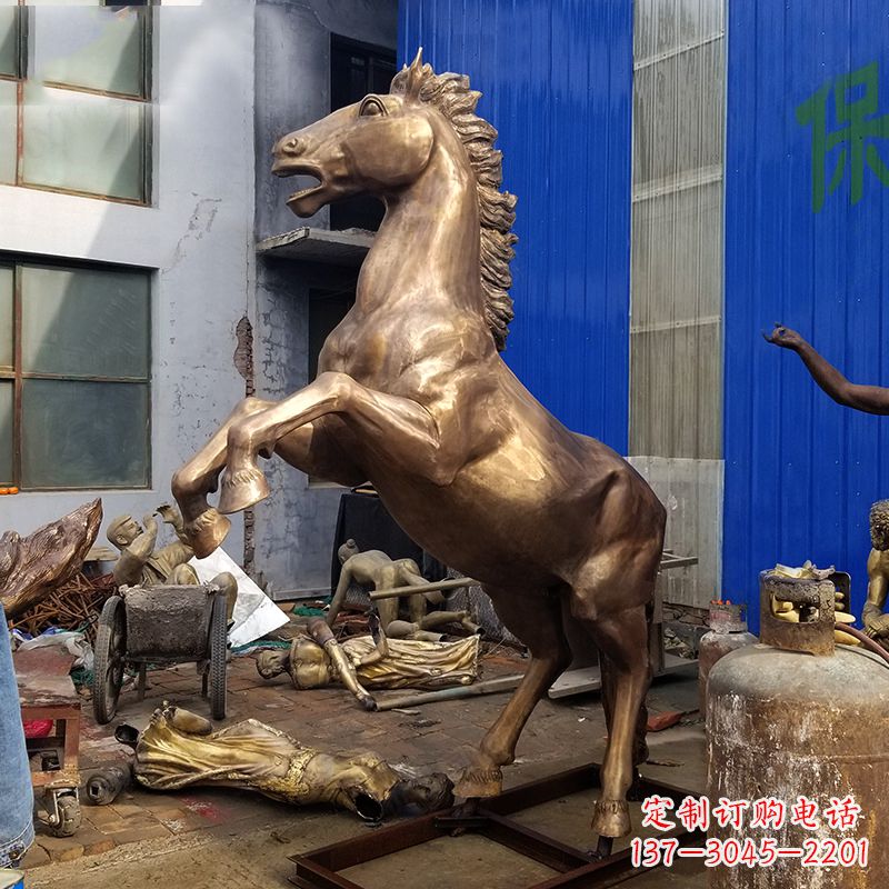 兰州高端手工黄铜马雕塑
