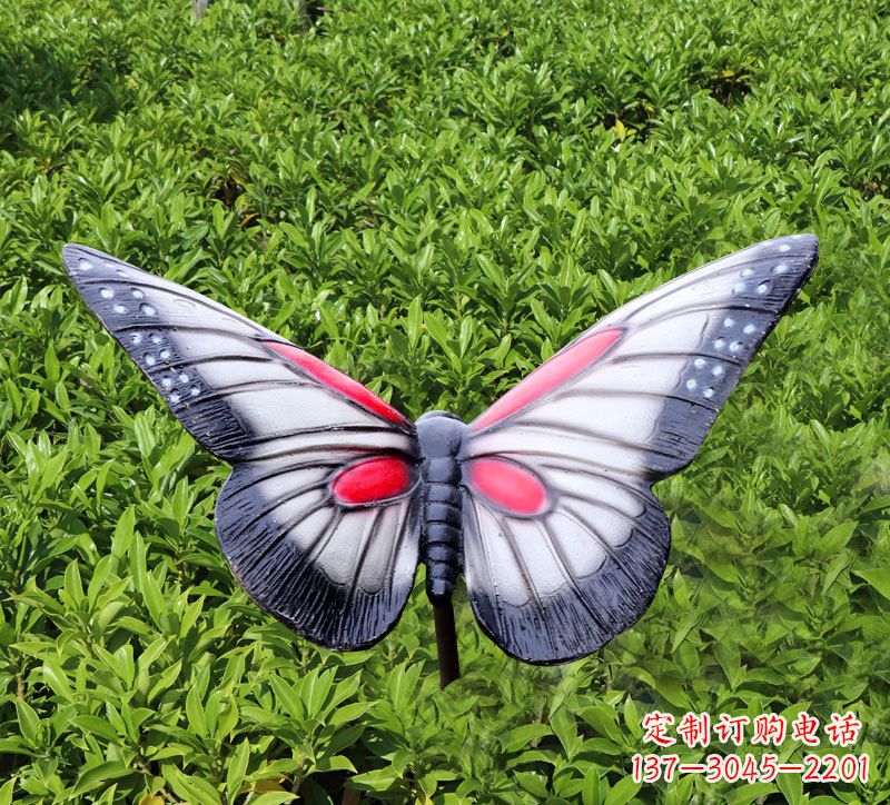 兰州灰黑色仿真蝴蝶玻璃钢铸造雕塑