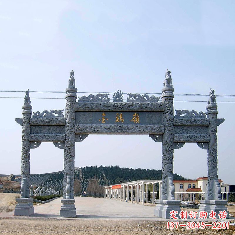 兰州金鸡岭景区石雕牌坊特色雕塑定制