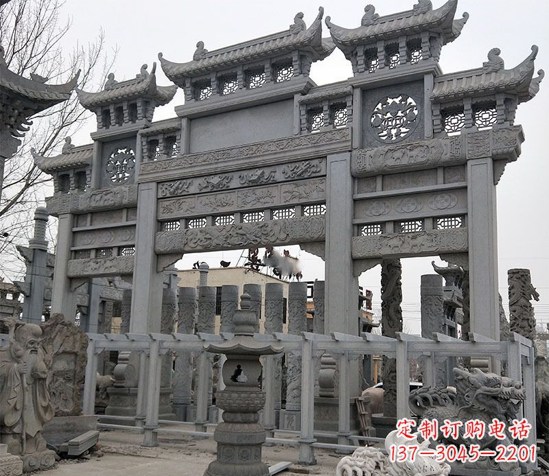 兰州京中领雕塑:牌坊石雕定制