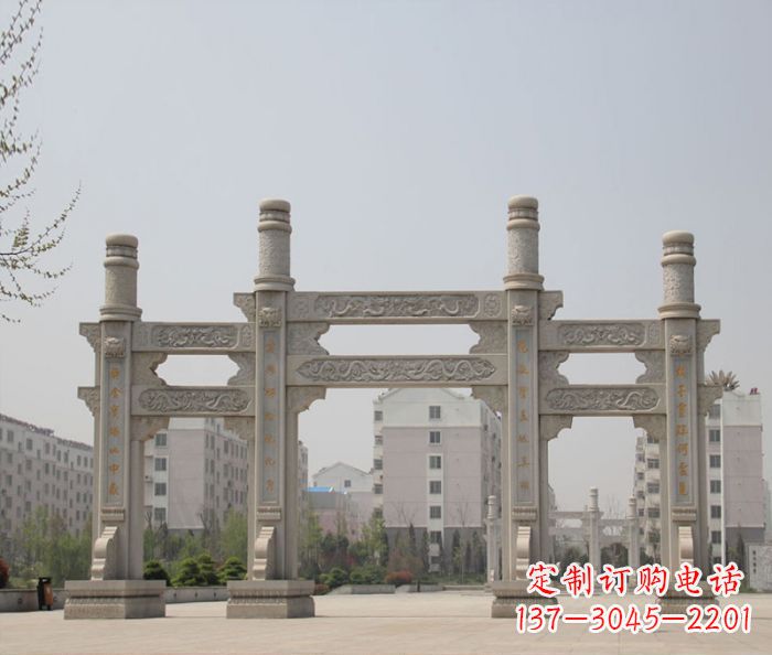 兰州上中领雕塑:牌坊石雕定制