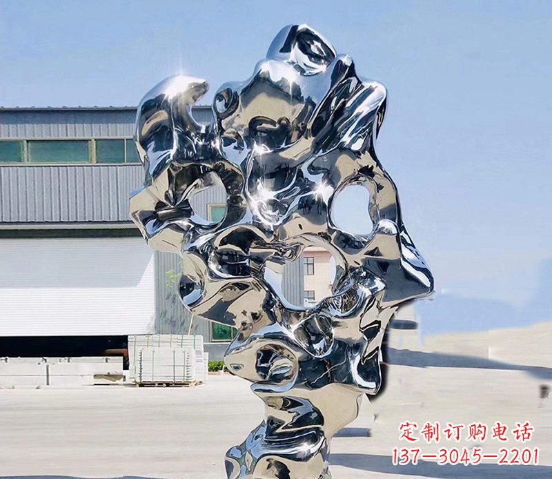 兰州镜面不锈钢太湖石雕塑