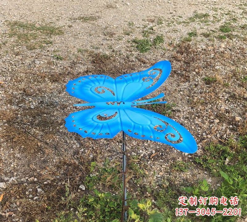 兰州蓝色不锈钢铁艺蝴蝶插件
