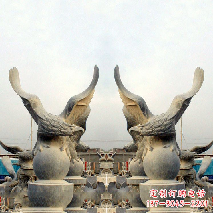 兰州精美老鹰青石雕塑,呈现独特自然美