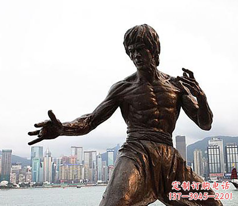 兰州李小龙名人电影明星铜雕