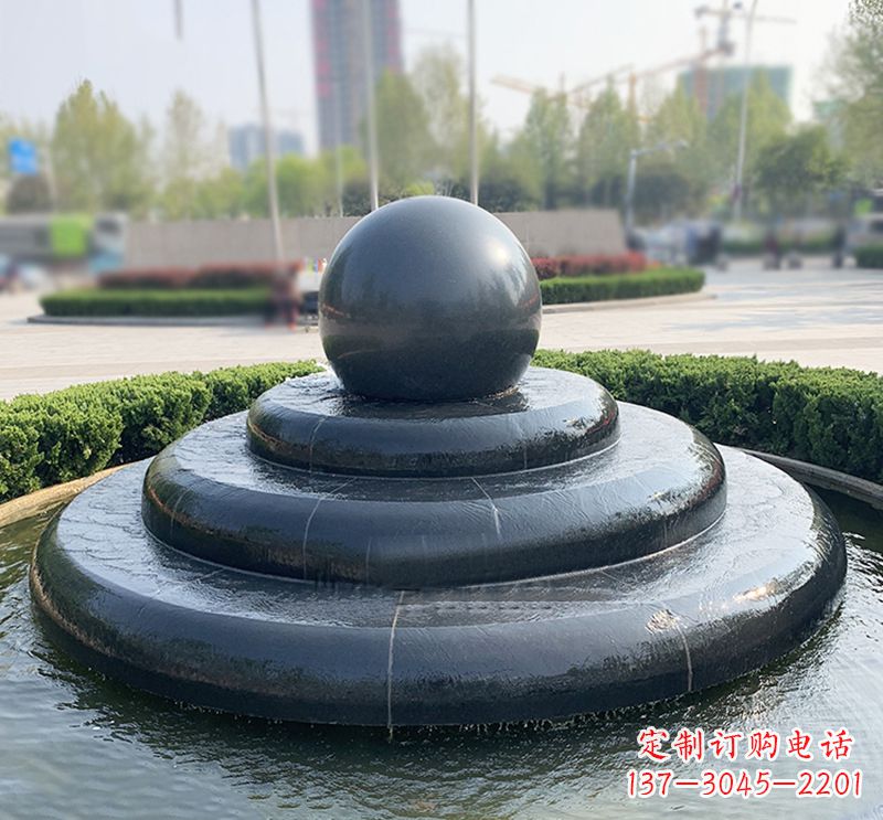 兰州临沂石雕风水球喷泉