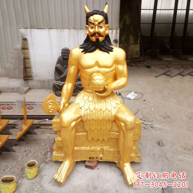 兰州鎏金神农氏炎帝神像