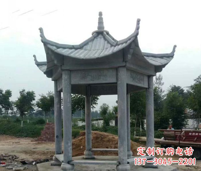 兰州六角石雕凉亭 (4)
