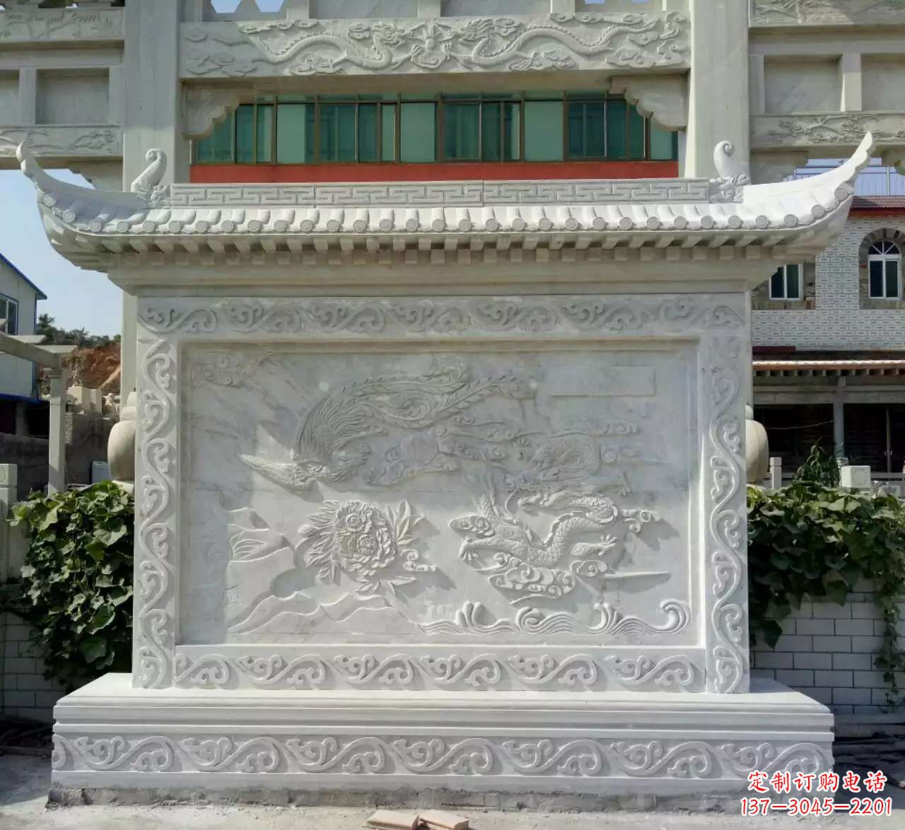 兰州墙面影壁石雕,让龙凤陪您共度美好!