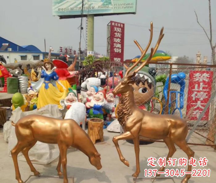 兰州优雅经典,中领雕塑鹿铜雕塑