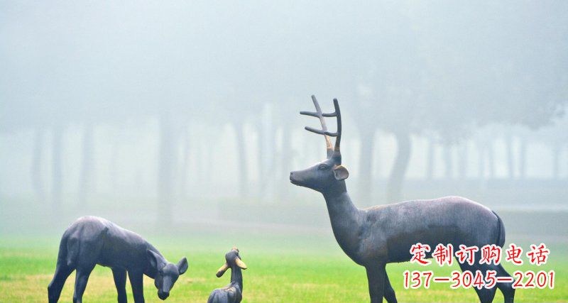 兰州鹿一家:精美绝伦的动物铜雕