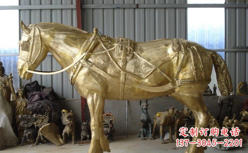 兰州中领雕塑：马拉车铜雕动物精华雕塑