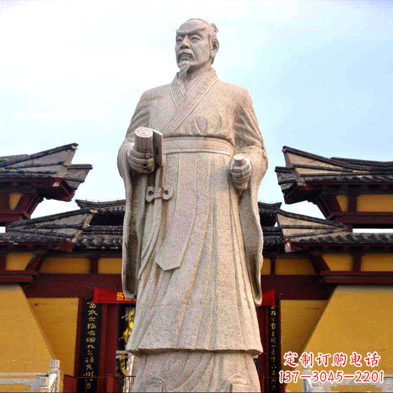 兰州传承中华传统文化,传神孟子砂岩石雕塑