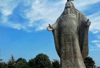兰州景区景点尧帝大型石雕像，中国历史名人上古最理想的君主