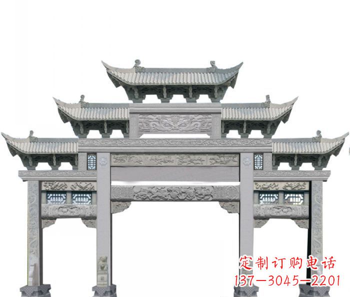 兰州中领雕塑定制式牌坊石雕