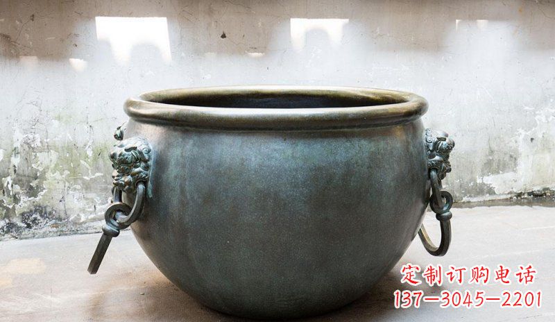 兰州青铜圆形水缸铜雕