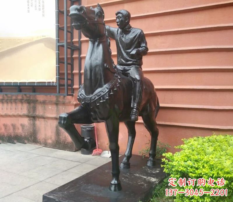 兰州人公园骑马铜雕