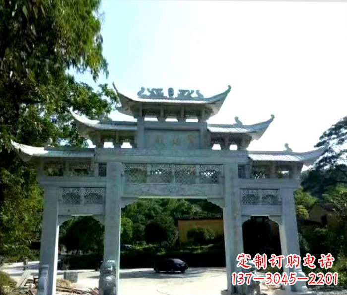 兰州艺术般的精美大理石牌坊雕塑,为您的家增添高雅气质