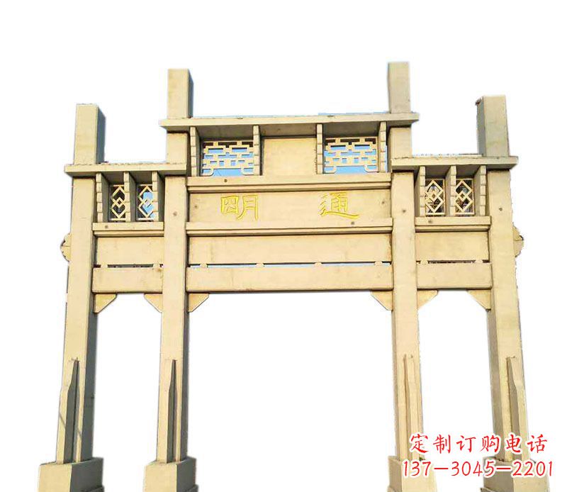 兰州三门仿古牌坊石雕——给您的家园带来传统之美