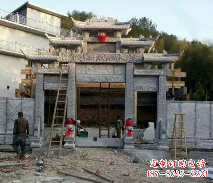 兰州三门仿古石雕牌坊打造质感升级的精致建筑