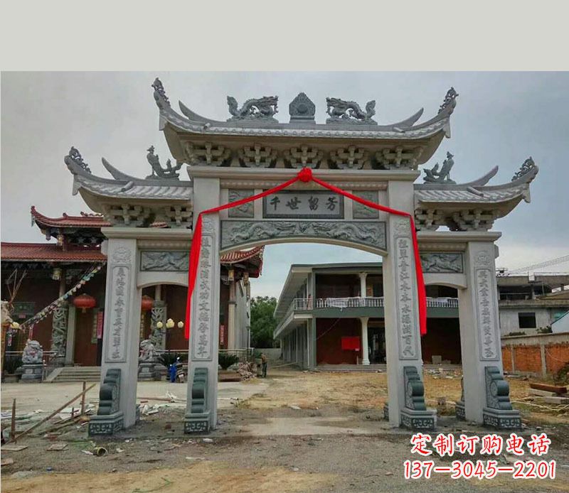 兰州以传统工艺为源的独特牌坊石雕