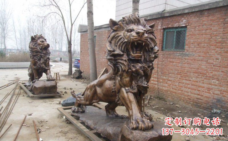 兰州狮子企业动物铜雕