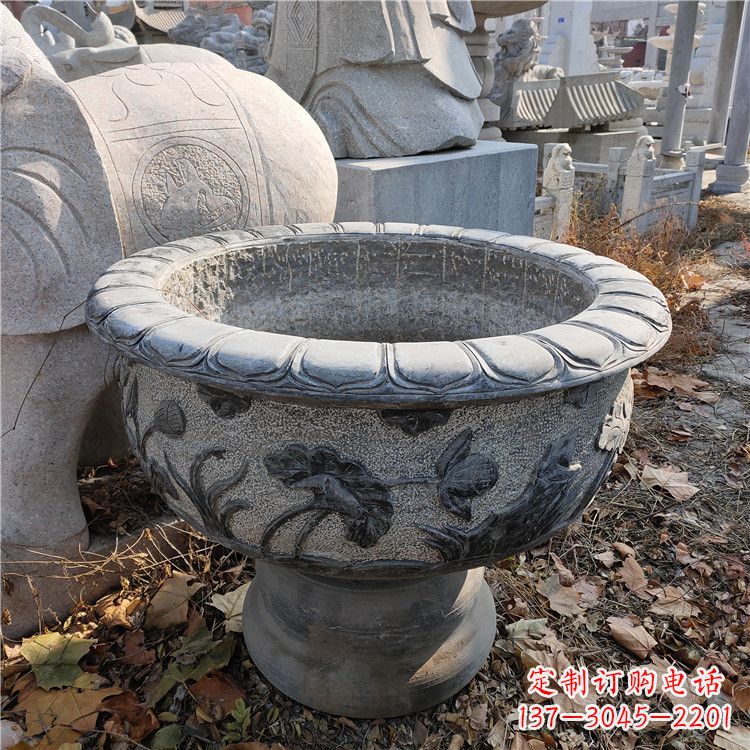 兰州石雕花盆鱼缸