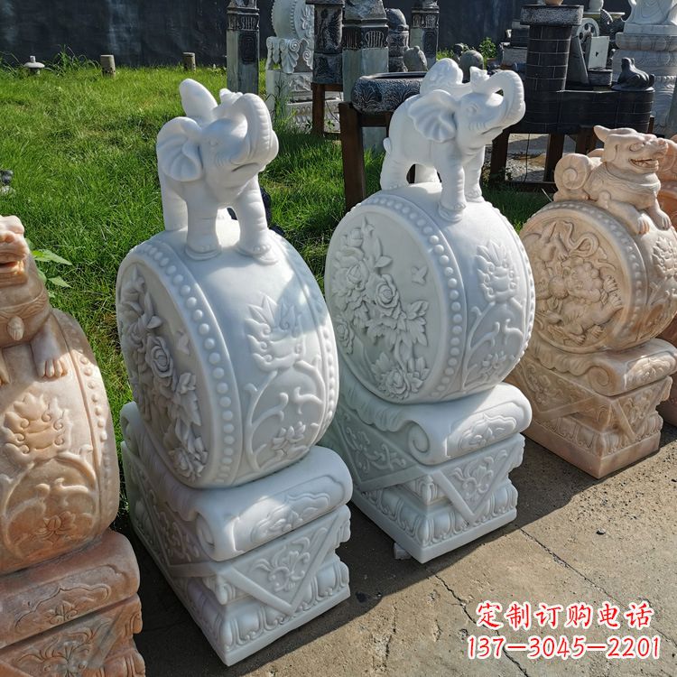 兰州石雕门墩大象