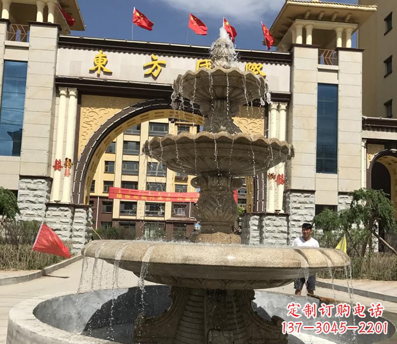 兰州石雕小区大型喷泉雕塑