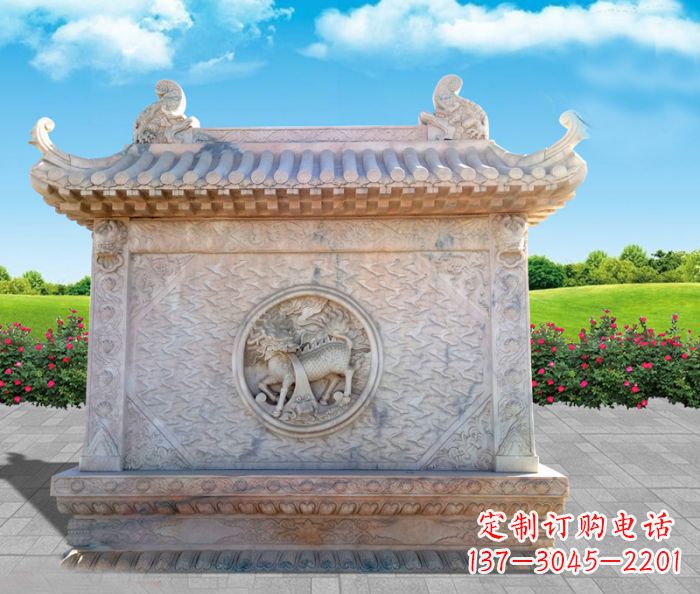 兰州石浮雕麒麟庭院影壁