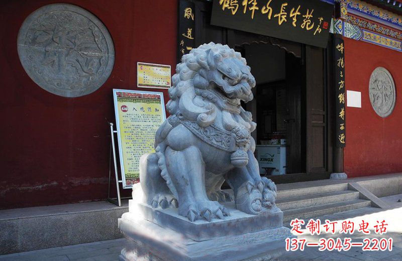 兰州石狮子寺庙门口石雕