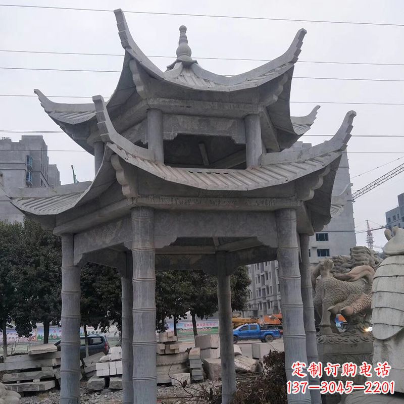 兰州双层八角石雕凉亭