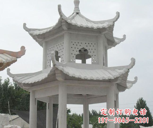 兰州双层大理石凉亭石雕