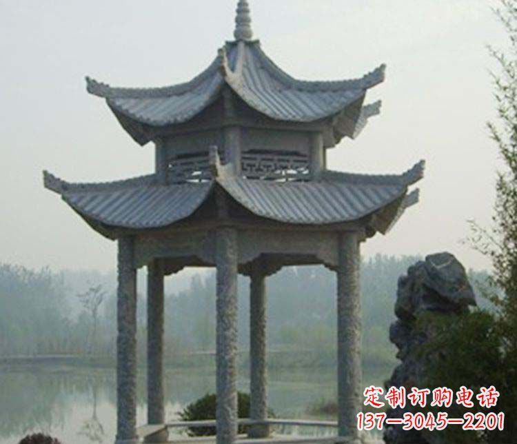 兰州双层仿古凉亭石雕_2