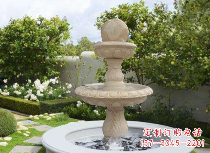 兰州双层风水球喷泉别墅石雕